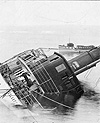 Photo du navire à vapeur CHESLAKEE échoué à Van Anda, en Colombie-Britannique, le 22 janvier 1913