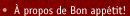 À propos du Bon appétit