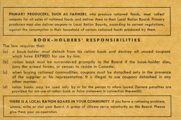 Canadian Ration Books ARCHIVED - The Culture of Cooking - History of Canadian Cookbooks - Bon ...